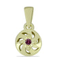 Conjunto de Plata Bañada en Oro con Diamante Púrpura ( Pendientes +Anillo +Colgante )
