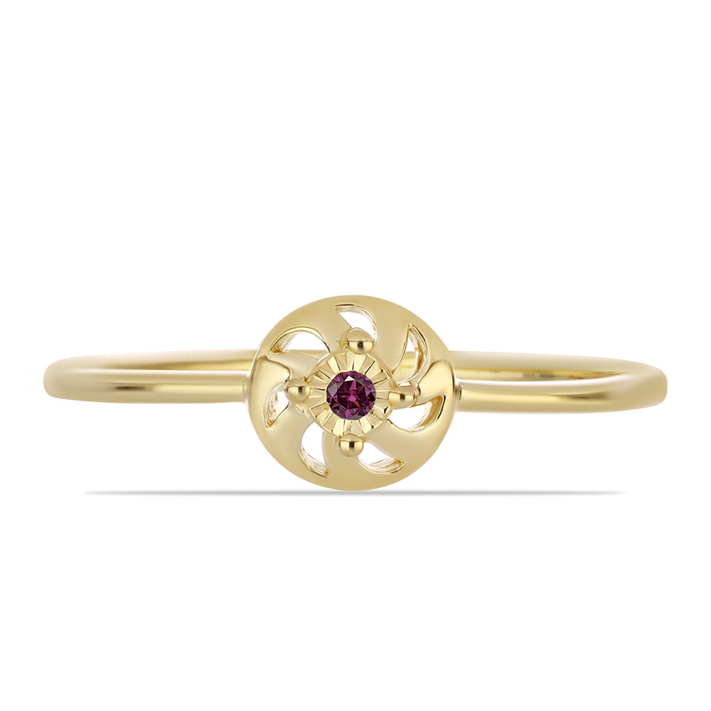 Conjunto de Plata Bañada en Oro con Diamante Púrpura ( Pendientes +Anillo +Colgante ) 4 