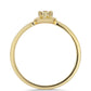 Conjunto de Plata Bañada en Oro con Diamante Púrpura ( Pendientes +Anillo +Colgante )