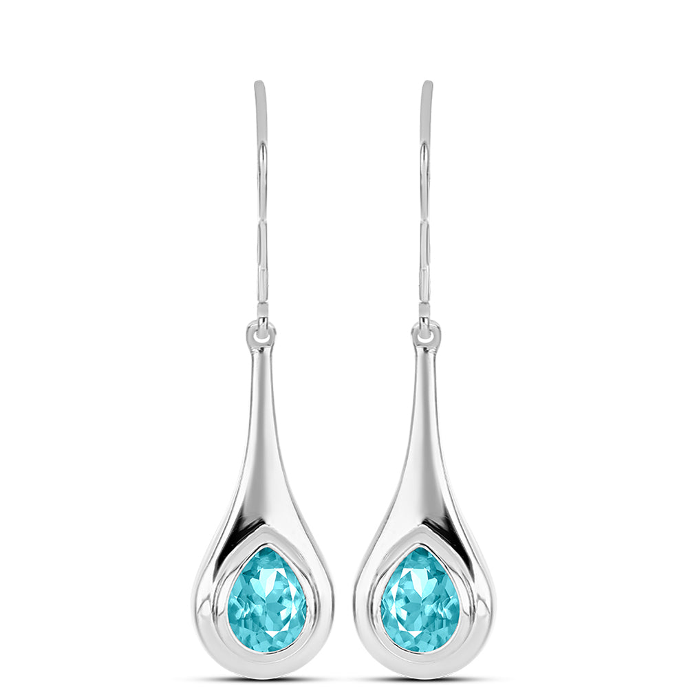 Pendientes de Plata con Cuarzo Paraiba