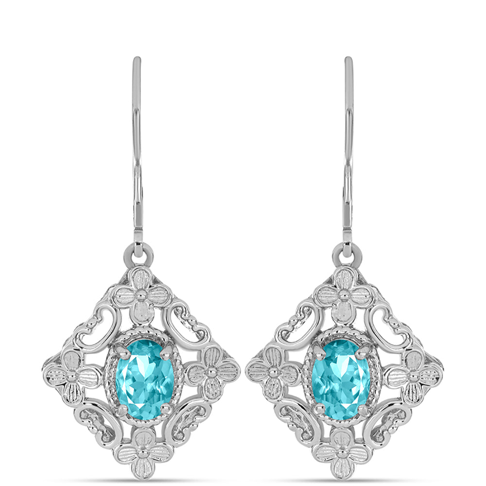 Pendientes de Plata con Cuarzo Paraiba