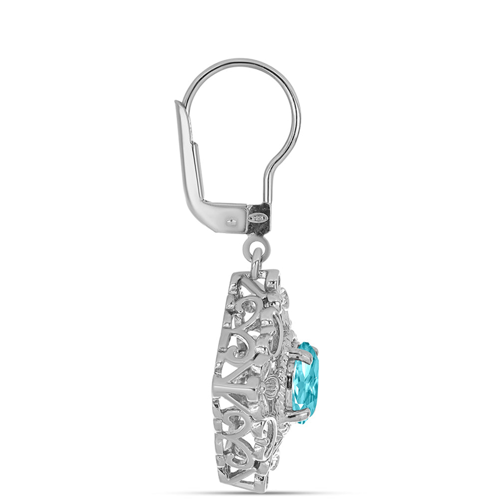 Pendientes de Plata con Cuarzo Paraiba 2 
