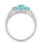 Anillo de Plata con Cuarzo Paraiba y Topacio Blanco