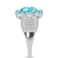 Anillo de Plata con Cuarzo Paraiba y Topacio Blanco