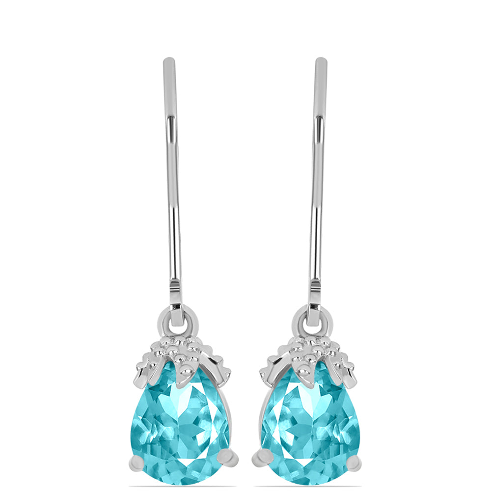 Pendientes de Plata con Cuarzo Paraiba