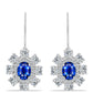 Pendientes de Plata con Zafiro Azul Australiano y Topacio Blanco