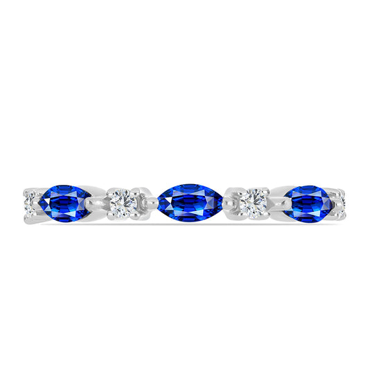 Anillo de Plata con Zafiro Azul Australiano y Topacio Blanco
