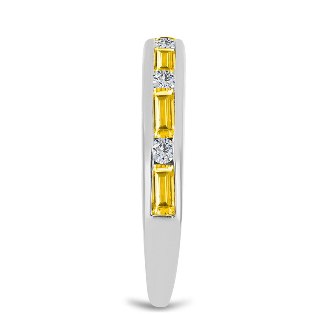 Anillo de Plata con Citrino de los Montes Urales y Topacio Blanco 4 