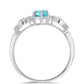 Anillo de Plata con Cuarzo Paraiba y Topacio Blanco