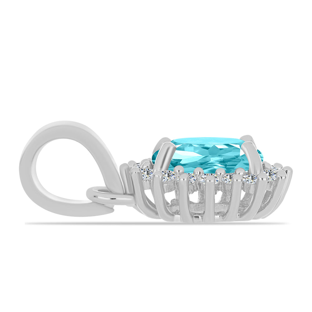 Colgante de Plata con Cuarzo Paraiba y Topacio Blanco 2 