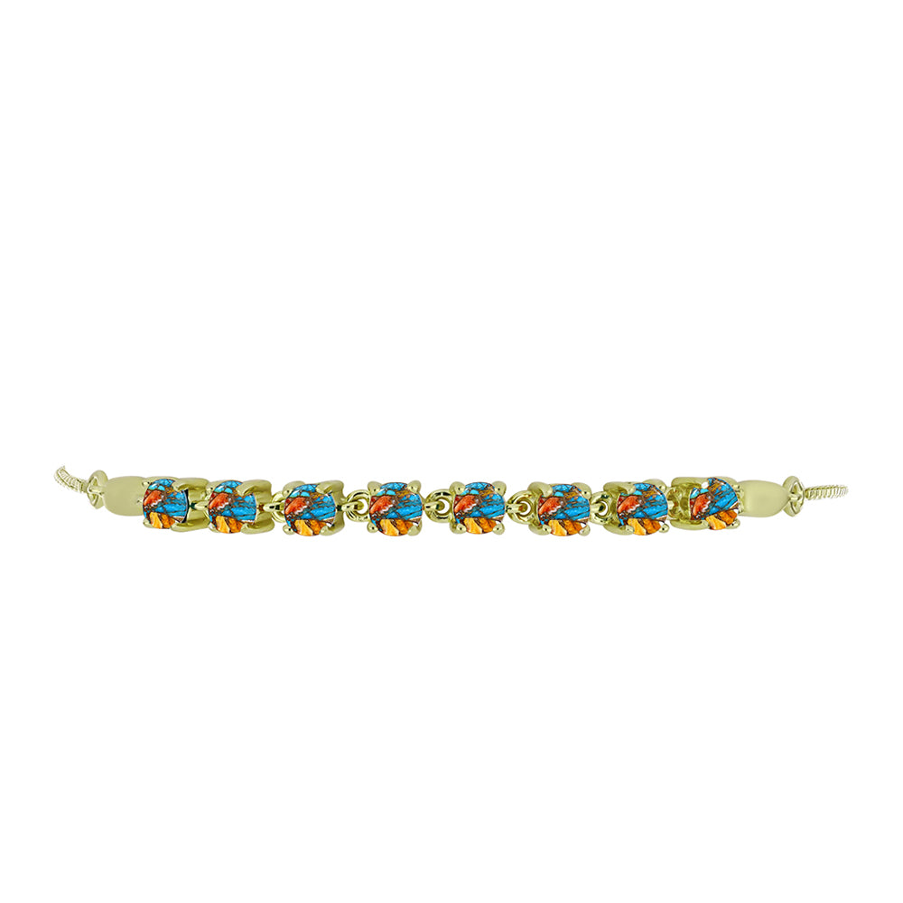 Pulsera de Plata Bañada en Oro con Turquesa Ostra 2 