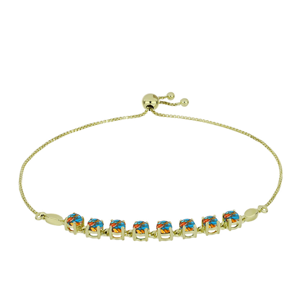 Pulsera de Plata Bañada en Oro con Turquesa Ostra