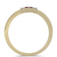 Anillo de Plata Bañada en Oro con Diamante Púrpura y Diamante blanco