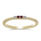 Anillo de Plata Bañada en Oro con Diamante Púrpura y Diamante blanco