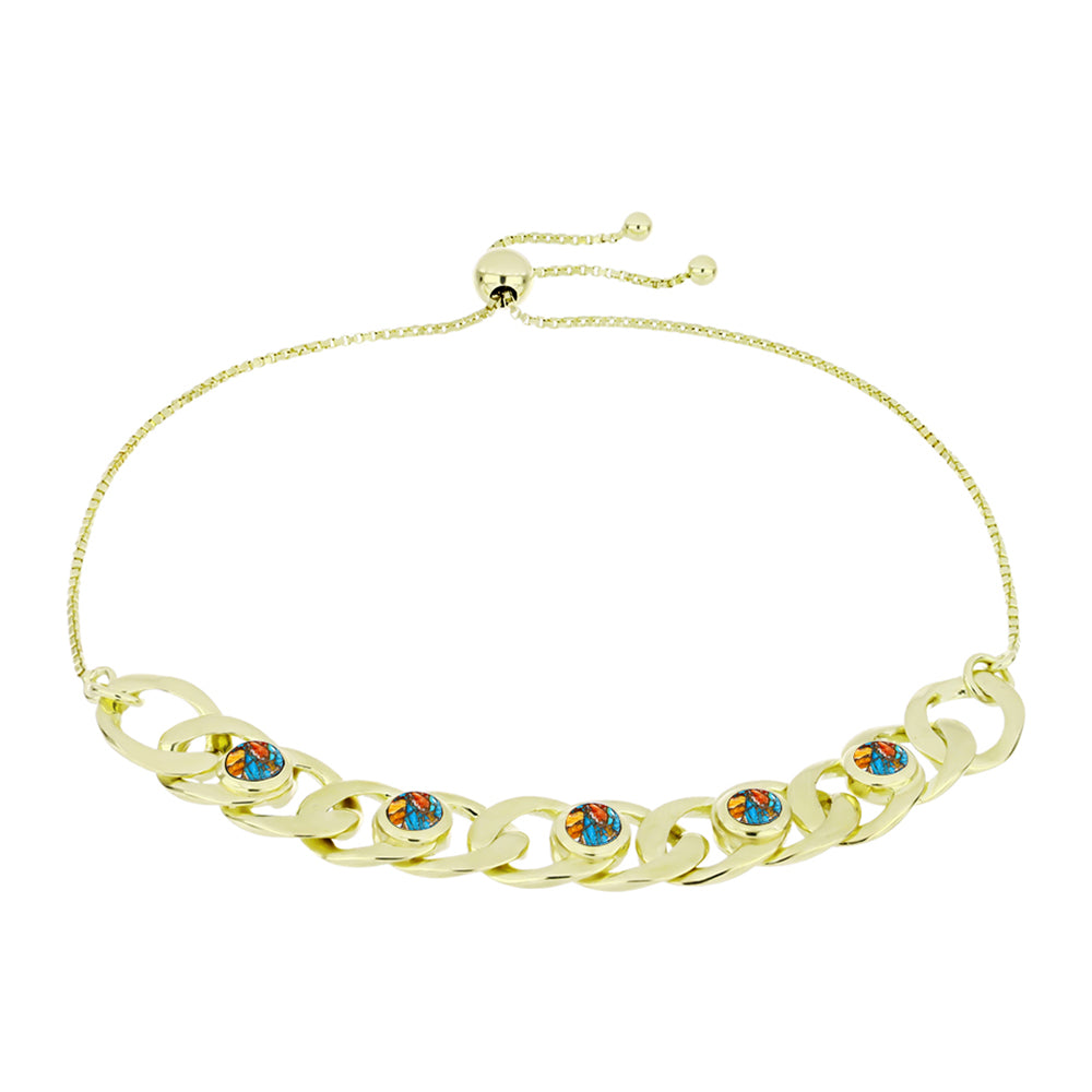 Pulsera de Plata Bañada en Oro con Turquesa Ostra 1 