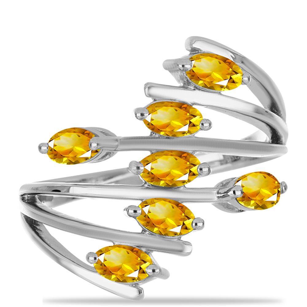 Anillo de Plata con Citrino de los Montes Urales 1 