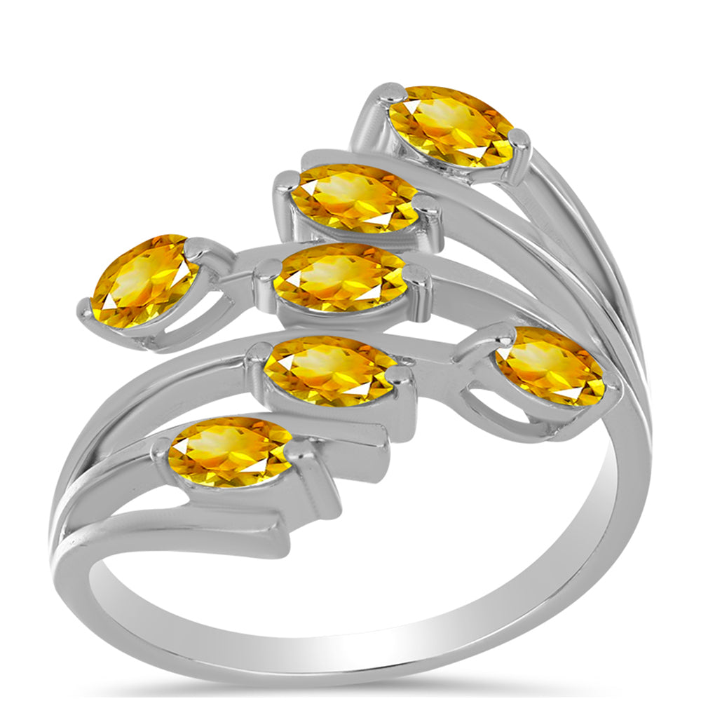 Anillo de Plata con Citrino de los Montes Urales 3 