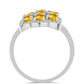 Anillo de Plata con Citrino de los Montes Urales y Topacio Blanco