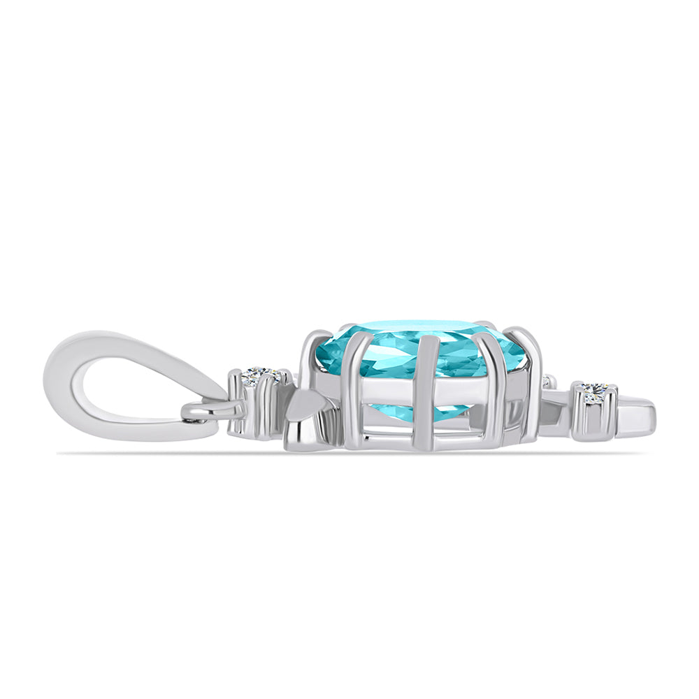 Colgante de Plata con Cuarzo Paraiba y Topacio Blanco 2 