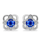 Pendientes de Plata con Zafiro Azul Australiano y Topacio Blanco