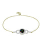 Pulsera de Plata Bañada en Oro con Ópalo negro medianoche Lega Dembi de Ëtiopía y Topacio Blanco