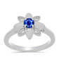 Anillo de Plata con Zafiro Azul Australiano y Topacio Blanco