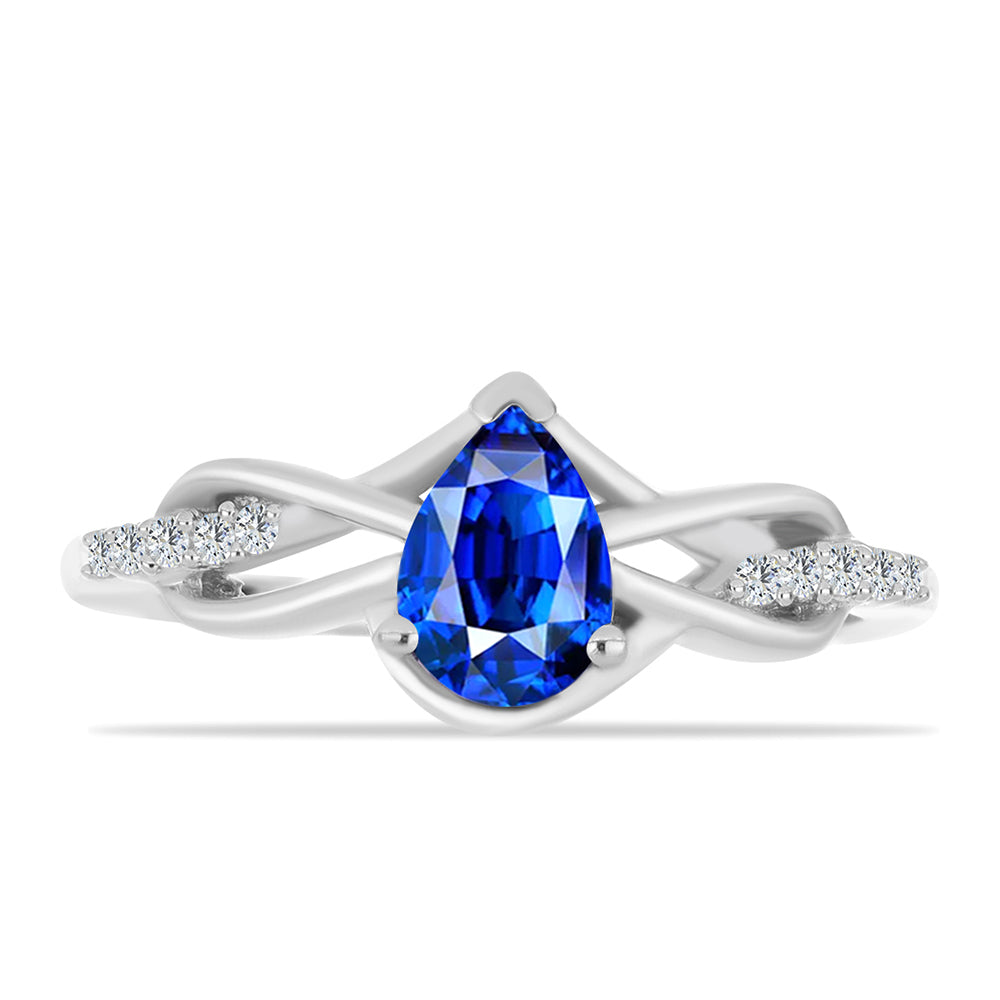 Anillo de Plata con Zafiro Azul Australiano y Topacio Blanco 1 