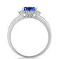 Anillo de Plata con Zafiro Azul Australiano y Topacio Blanco