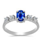 Anillo de Plata con Zafiro Azul Australiano y Topacio Blanco
