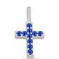 Cruz Colgante de Plata con Zafiro Azul Australiano