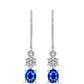 Pendientes de Plata con Zafiro Azul Australiano y Topacio Blanco