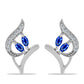 Pendientes de Plata con Zafiro Azul Australiano y Topacio Blanco