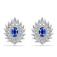 Pendientes de Plata con Zafiro Azul Australiano y Zircón Blanco