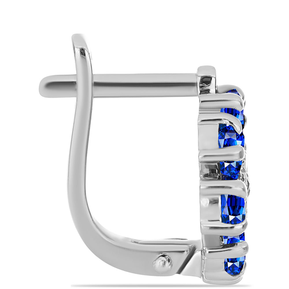 Pendientes de Plata con Zafiro Azul Australiano y Topacio Blanco 2 