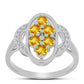 Anillo de Plata con Citrino de los Montes Urales y Topacio Blanco