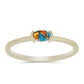 Conjunto de Plata Bañada en Oro con Turquesa Ostra ( Pendientes +Anillo +Colgante )