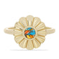 Anillo de Plata Bañada en Oro con Turquesa Ostra
