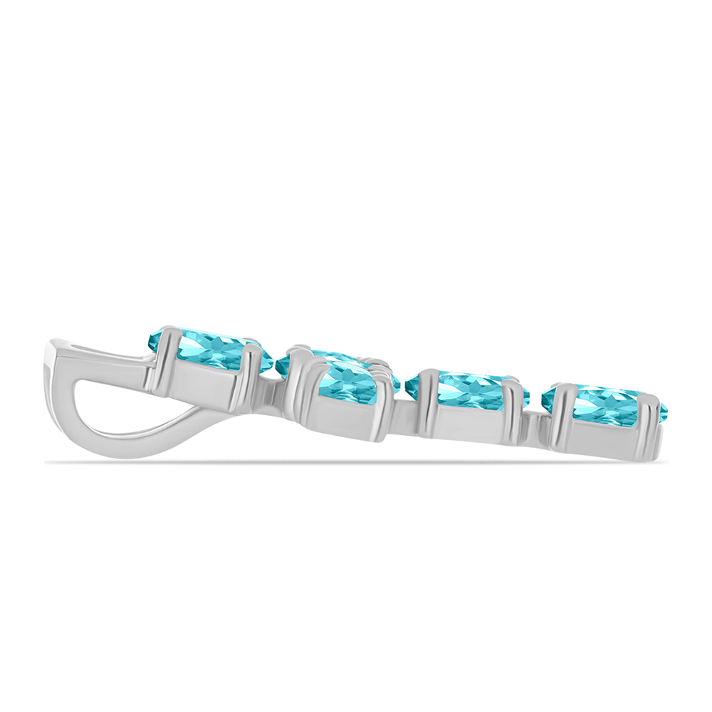 Cruz Colgante de Plata con Cuarzo Paraiba 2 