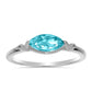 Anillo de Plata con Cuarzo Paraiba y Topacio Blanco