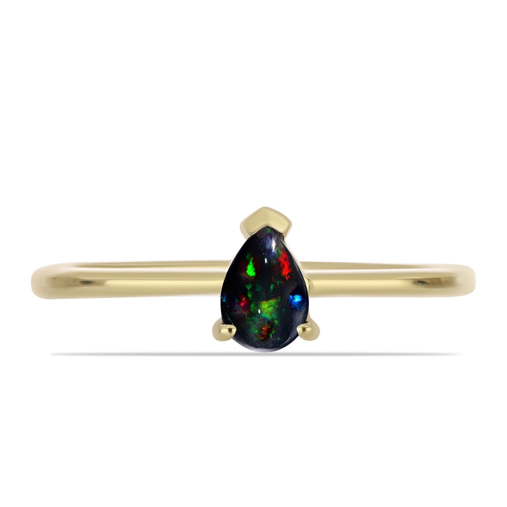 Conjunto de Plata Bañada en Oro con Ópalo negro medianoche Lega Dembi de Ëtiopía ( Pendientes +Anillo ) 3 