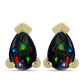 Conjunto de Plata Bañada en Oro con Ópalo negro medianoche Lega Dembi de Ëtiopía ( Pendientes +Anillo )