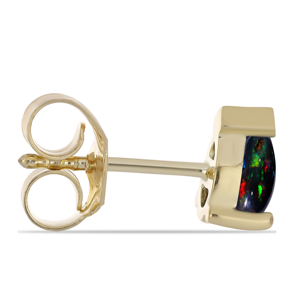 Conjunto de Plata Bañada en Oro con Ópalo negro medianoche Lega Dembi de Ëtiopía ( Pendientes +Anillo ) 4 
