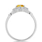 Anillo de Plata con Citrino de los Montes Urales y Topacio Blanco