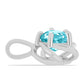 Conjunto de Plata con Cuarzo Paraiba ( Pendientes +Anillo +Colgante )