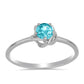 Conjunto de Plata con Cuarzo Paraiba ( Pendientes +Anillo +Colgante )