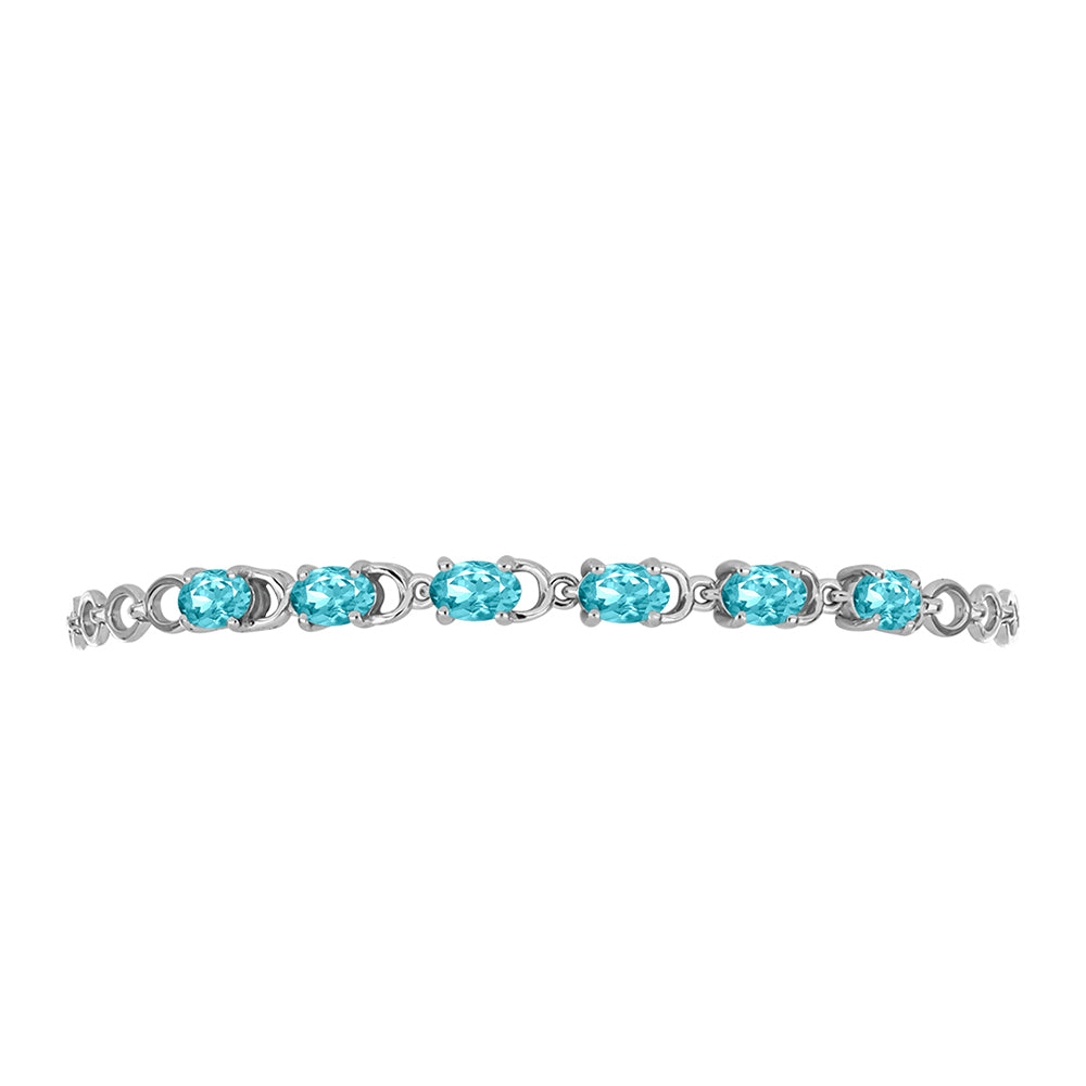 Pulsera de Plata con Cuarzo Paraiba