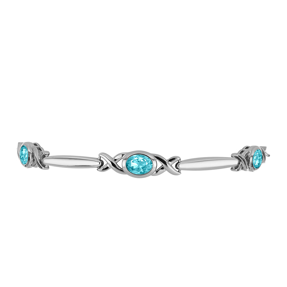 Pulsera de Plata con Cuarzo Paraiba 2 