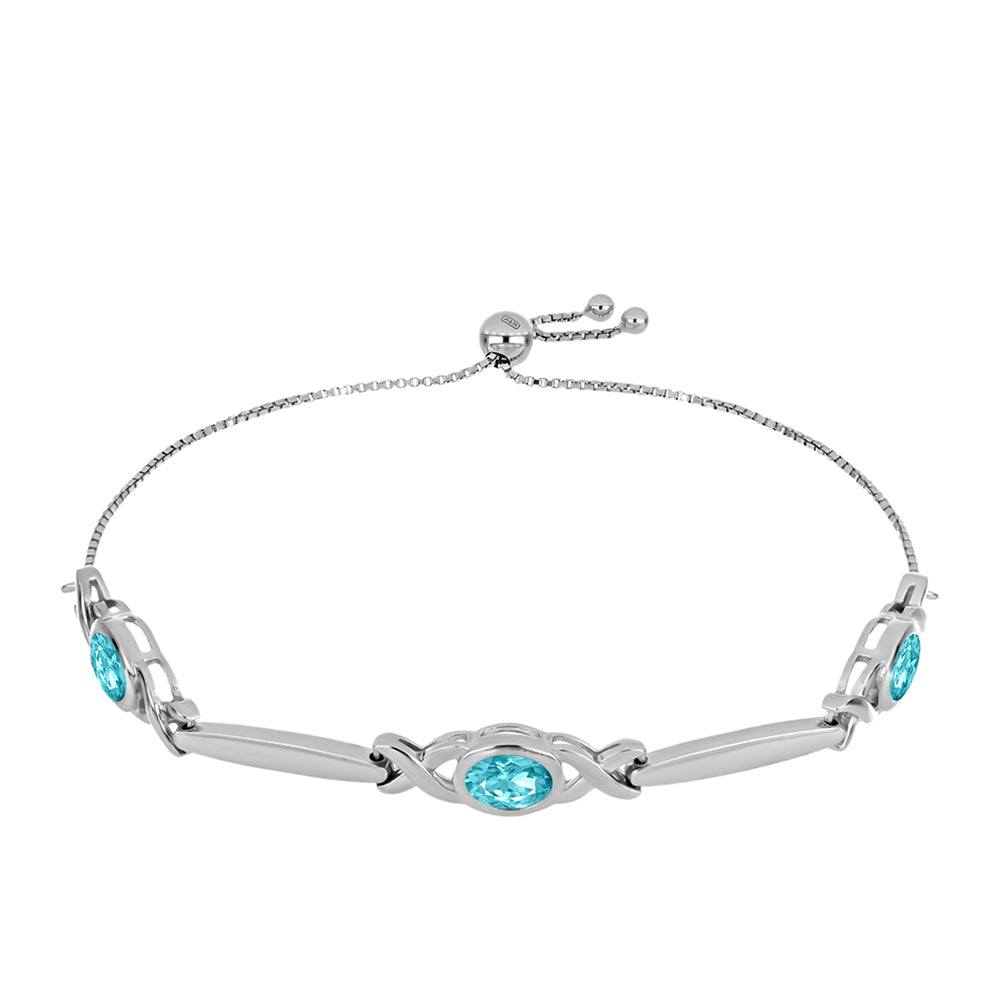 Pulsera de Plata con Cuarzo Paraiba 1 