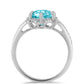 Anillo de Plata con Cuarzo Paraiba y Topacio Blanco