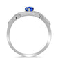 Anillo de Plata con Zafiro Azul Australiano y Topacio Blanco